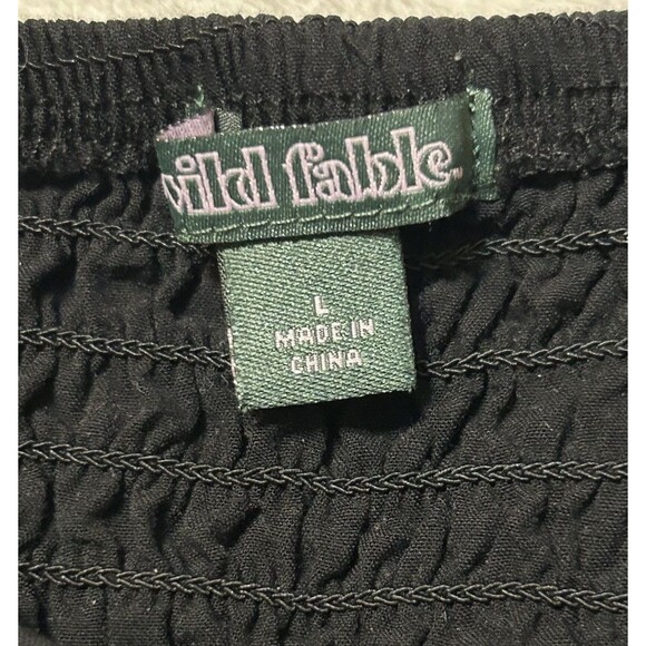 Wild Fable Long Puffy Sleeve Crop Top Women’s Large Black Form Fitting ￼ - Picture 4 of 7